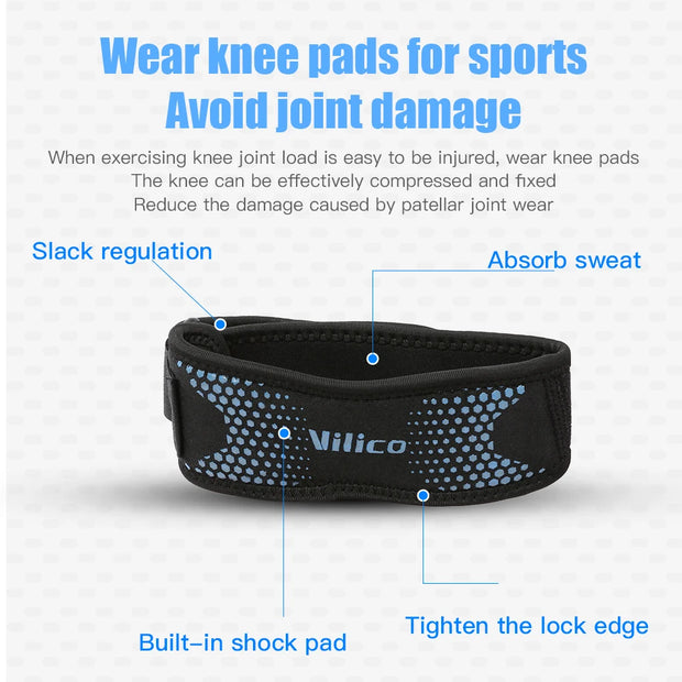 Patella Knee Strap Adjustable Knee Brace Patellar Tendon Stabilizer Support Band for Soccer Basketball Running Jumper Gym Squat