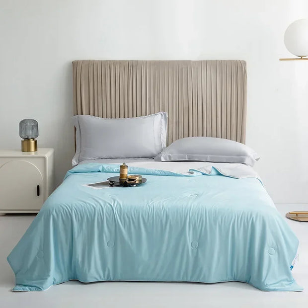 Air Condition Comforter for Summer Pure Color Ice Silk Cooling Blanket Lightweight and Smooth Twin/King Size Cold Quilt